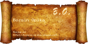 Bozsin Opika névjegykártya